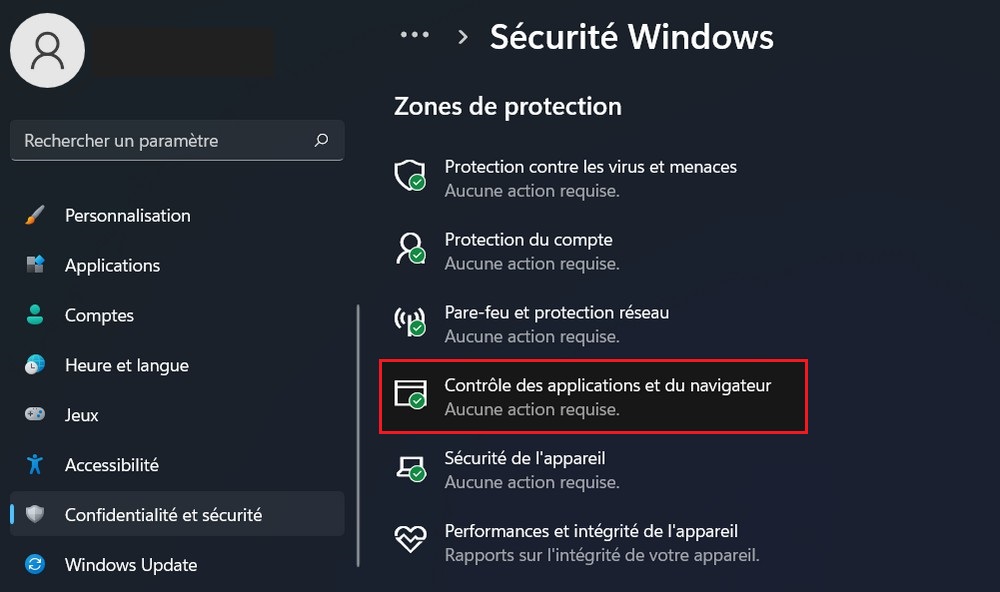 Contrôle des applications et du navigateur