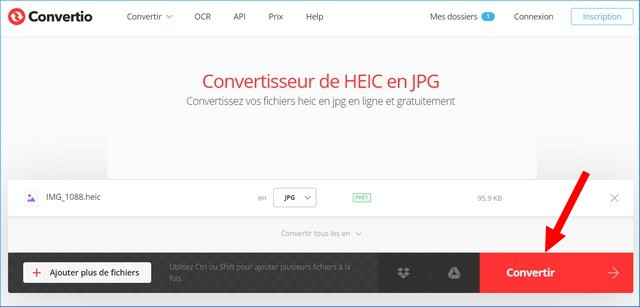 Convertir image HEIC en JPG