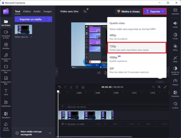 Comment Faire Une Capture De Video Sur Tele Windows 11 : comment faire une capture d'écran vidéo avec Clipchamp
