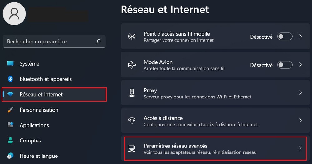 Option Réseau et Internet