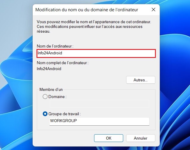 Renommer un PC sous Windows 11