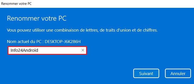 Renommer votre PC Windows 11