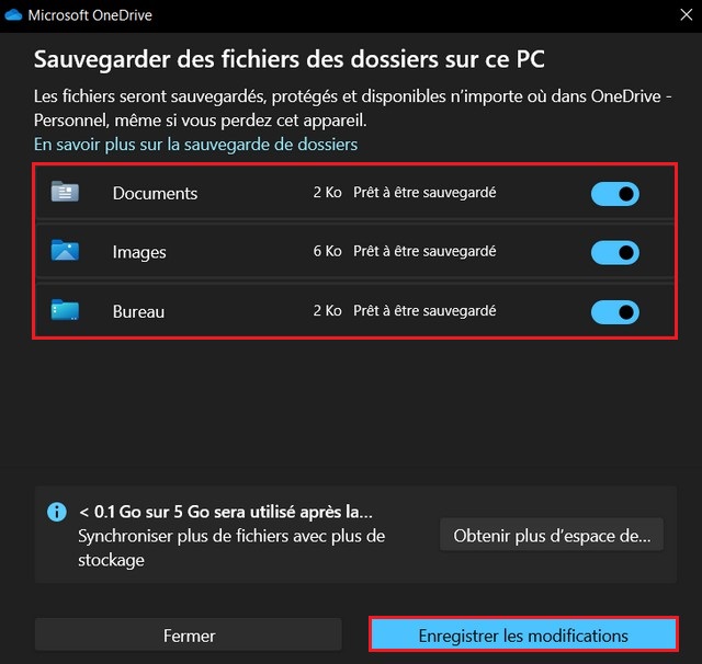 Sauvegarder vos fichiers avec OneDrive