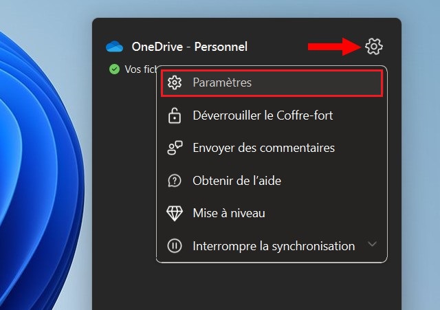 Sélectionnez l'option Paramètres