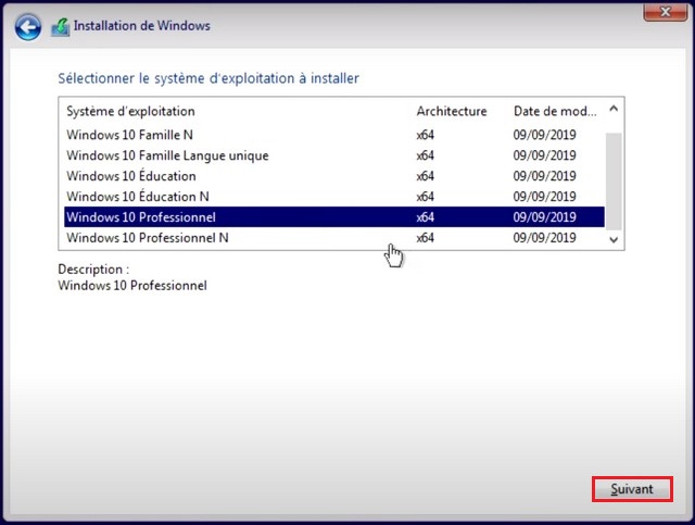 Windows 10 Professionnel