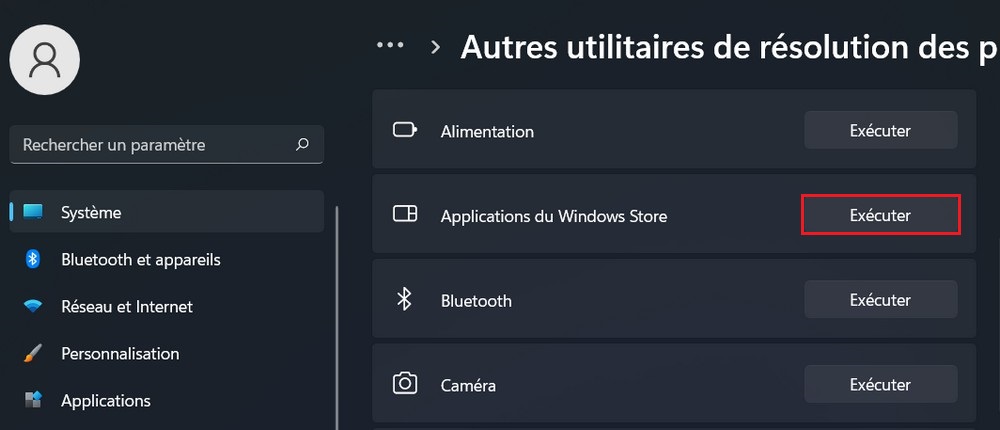 Applications du Windows Store