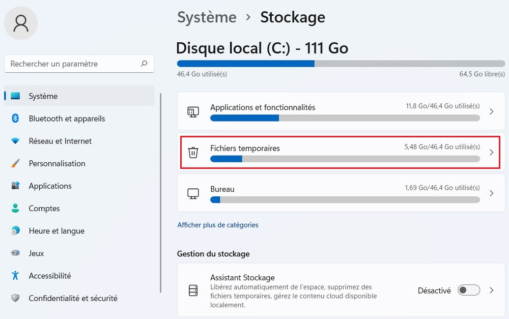 Fichiers temporaires