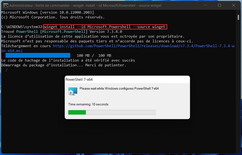 Mettre à jour PowerShell sur Windows 11