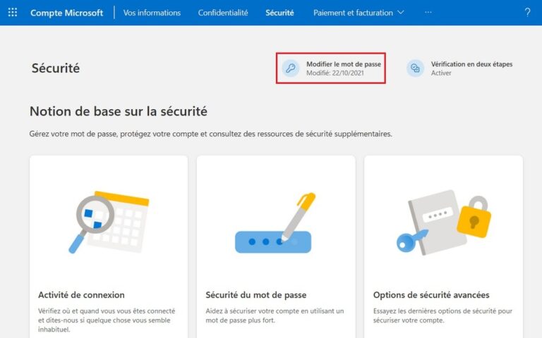 Comment changer le mot de passe Windows 11