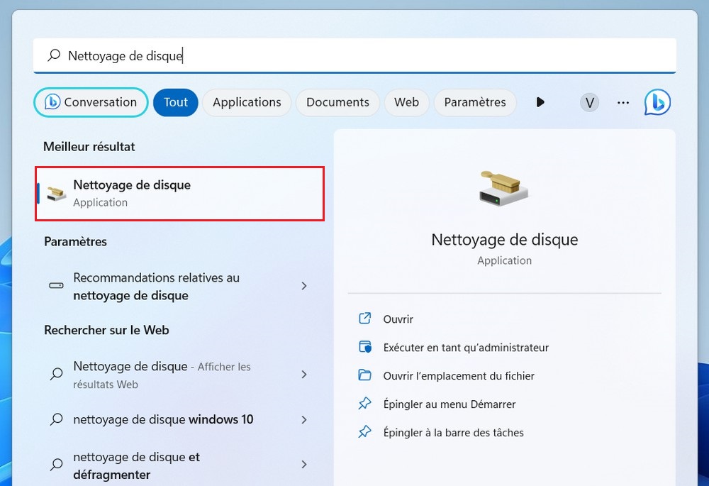 Nettoyage de disque