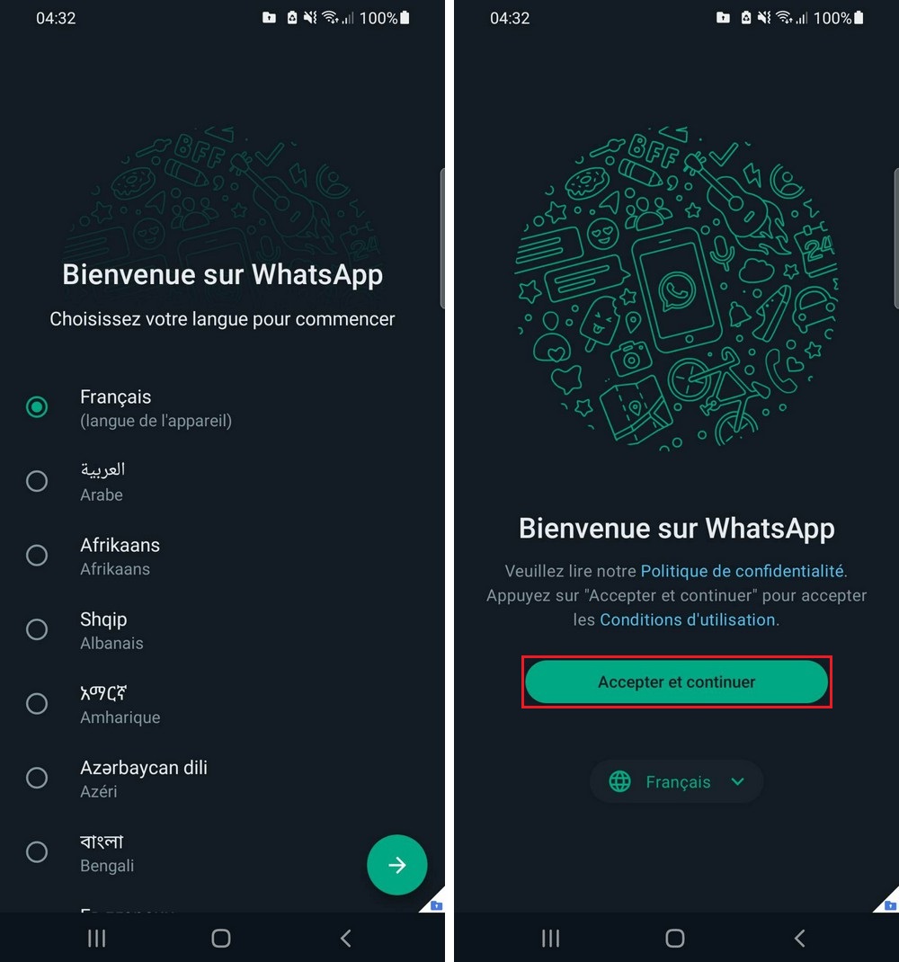 Ouvrez l'application WhatsApp