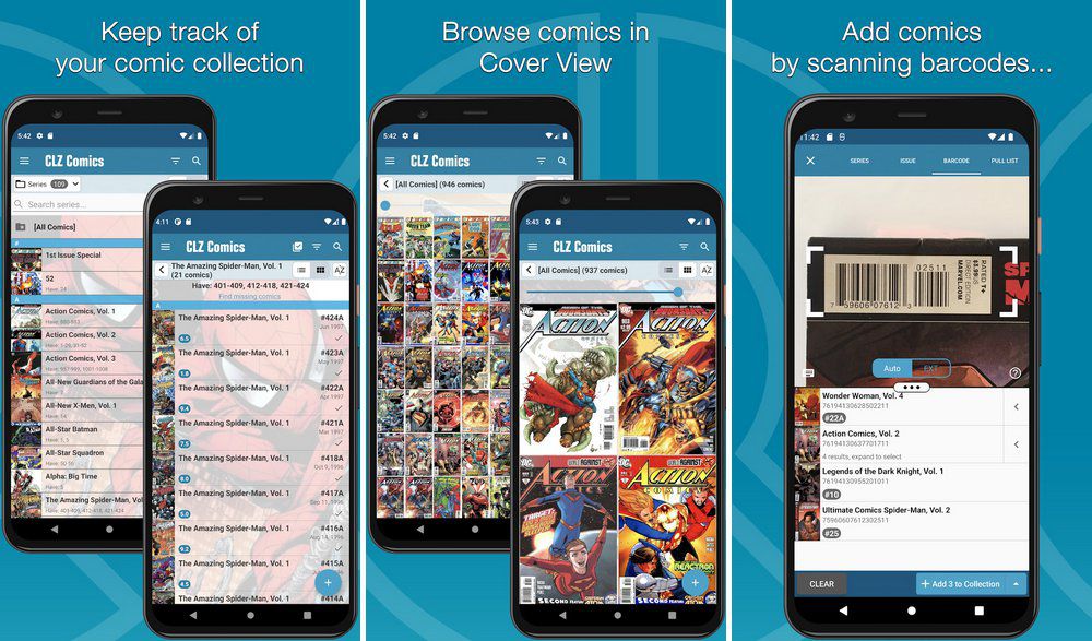 CLZ Comics - meilleure application pour lire des BD