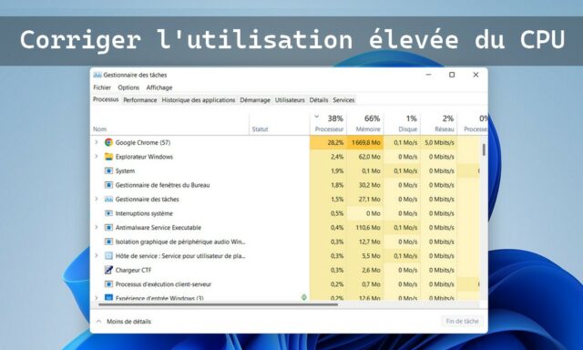 Comment corriger l'utilisation élevée du CPU sur Windows 11