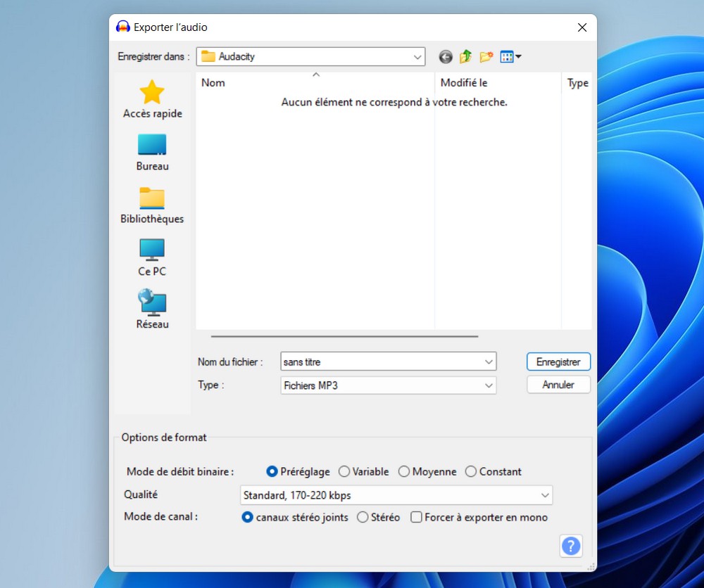 Enregistrer de l'audio dans Windows 11