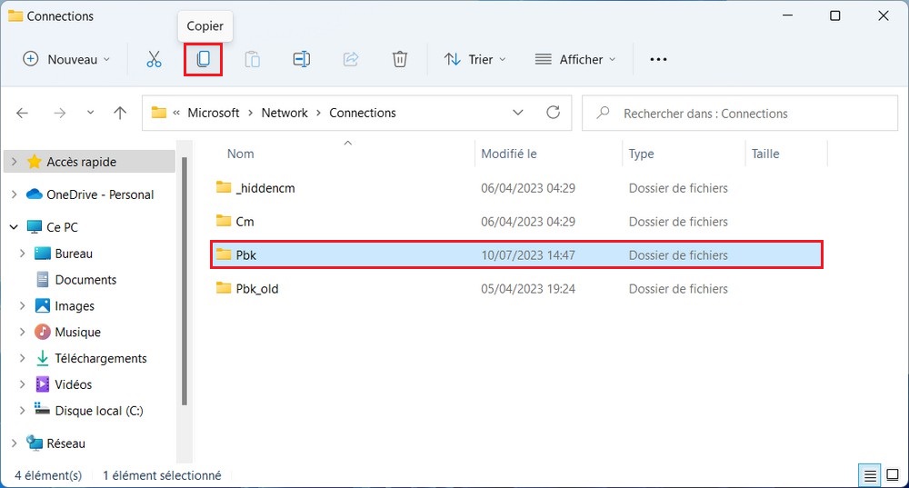 Exporter les paramètres VPN sur Windows 11