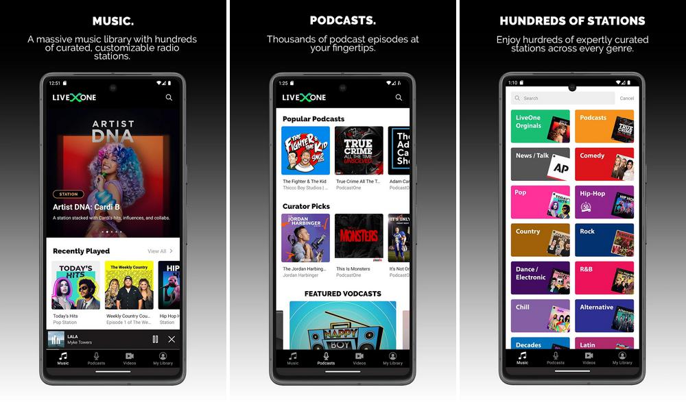 LiveOne - application pour écouter de la musique