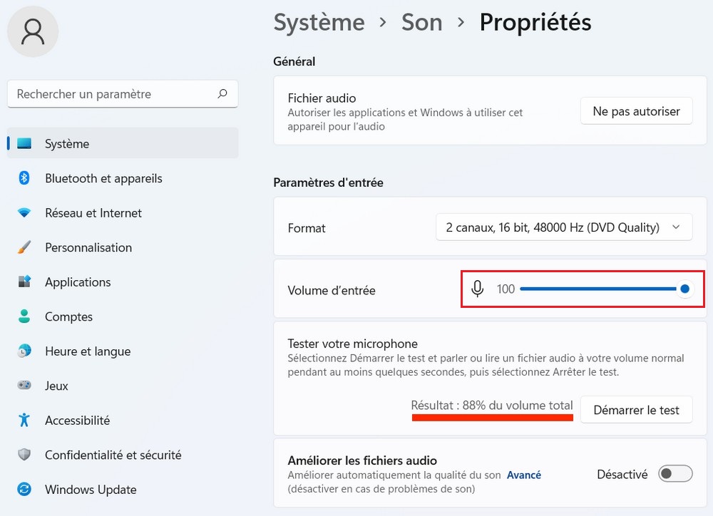 Tester votre microphone dans Windows 11