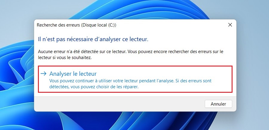 Utiliser CHKDSK sous Windows