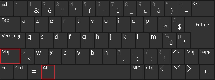 Changer le clavier AZERTY en QWERTY en utilisant les raccourcis clavier