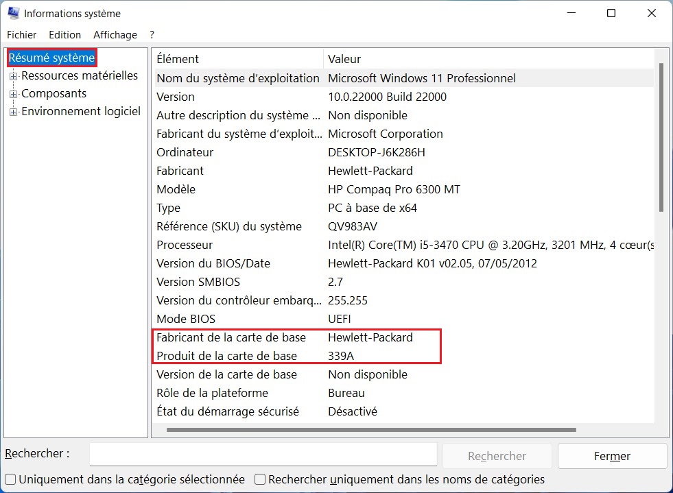 Comment identifier le modèle de sa carte mère