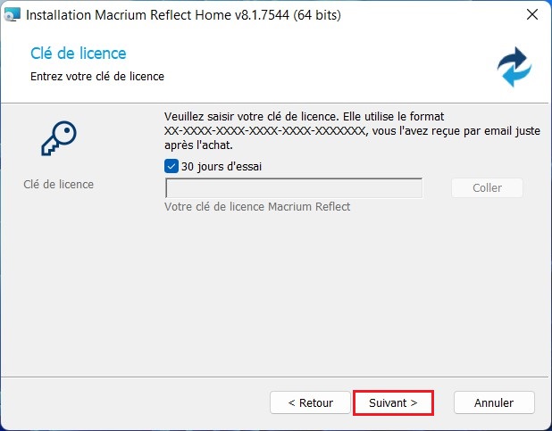 Installer Macrium Reflect sur Windows 11