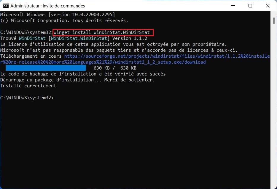 Installer WinDirStat sur Windows 11