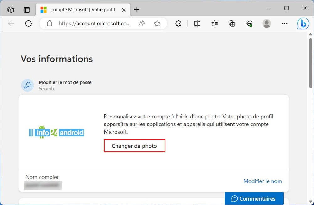 Modifier votre photo de compte Windows 11