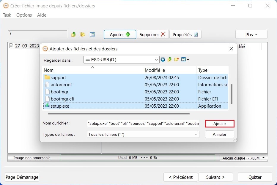 Sélectionnez tous ses dossiers
