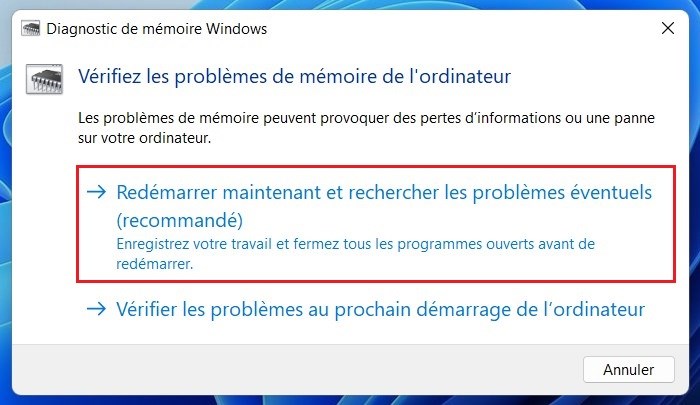 Diagnostic de la mémoire corriger l'erreur d'écran bleu Netio.sys