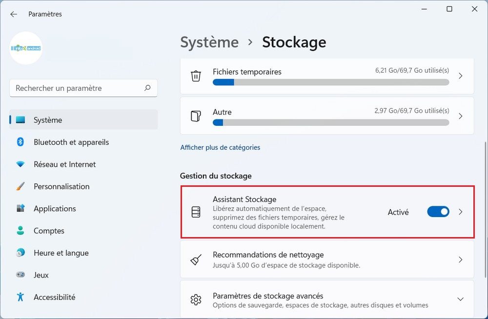 Assistant Stockage