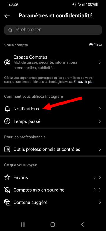 Notifications Instagram