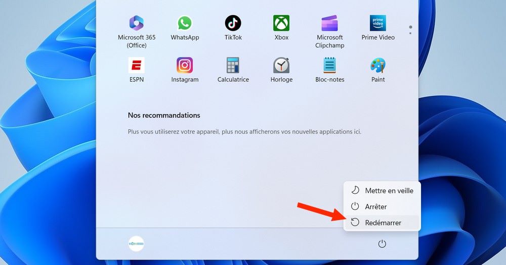 Redémarrer votre PC