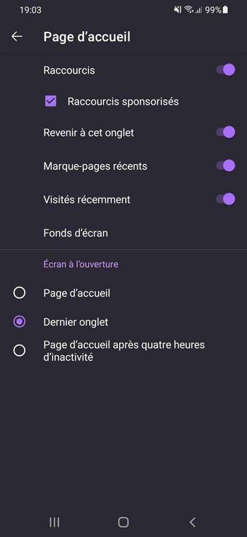 Changer votre page d'accueil sur Firefox pour Android