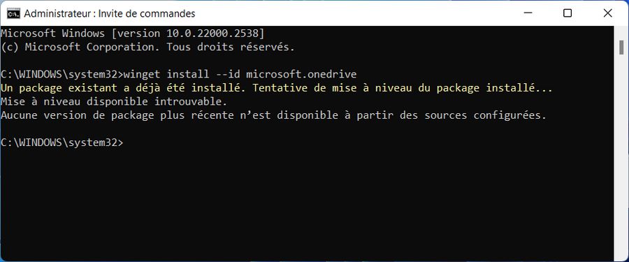 Installer OneDrive à l'aide de WinGet