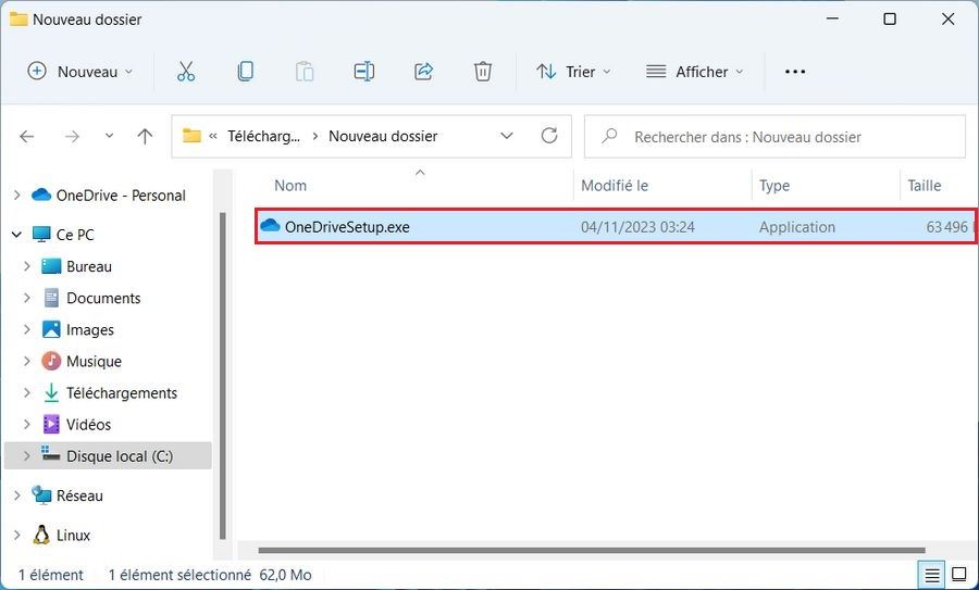 Installer OneDrive à l'aide du programme d'installation