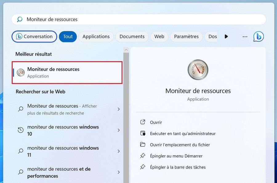 Moniteur de ressources