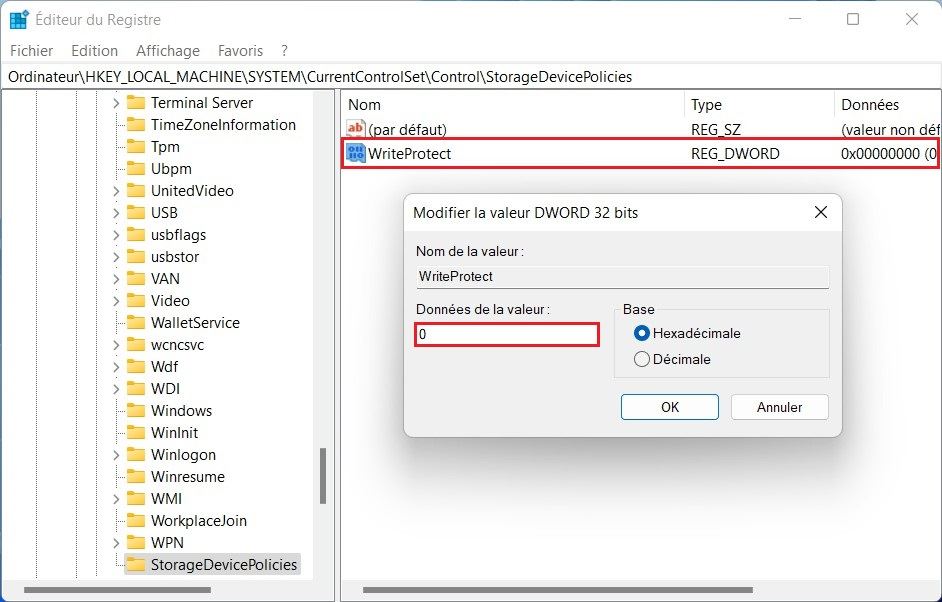 Réparer la clé USB protégée en écriture