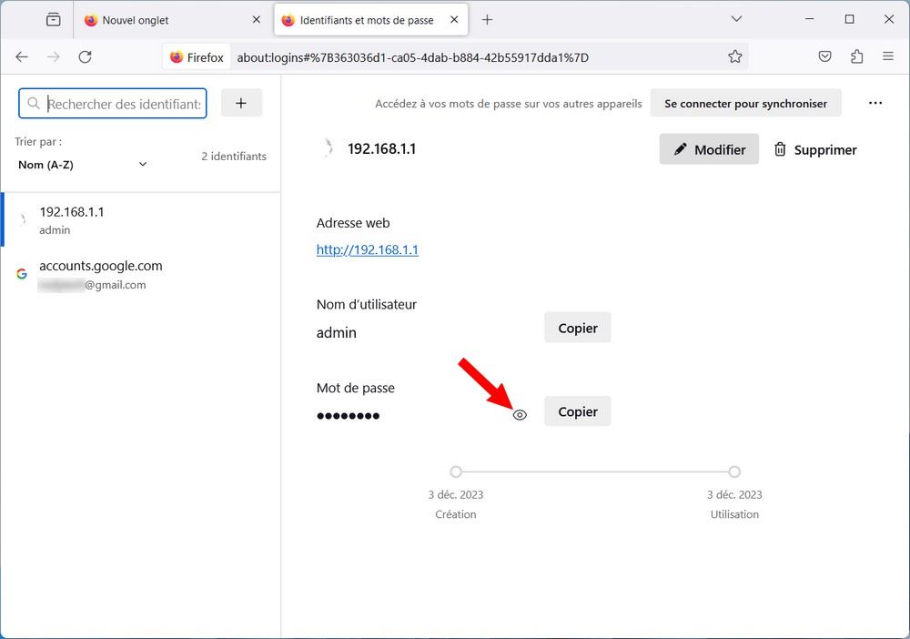 Afficher le mot de passe enregistré sur Firefox