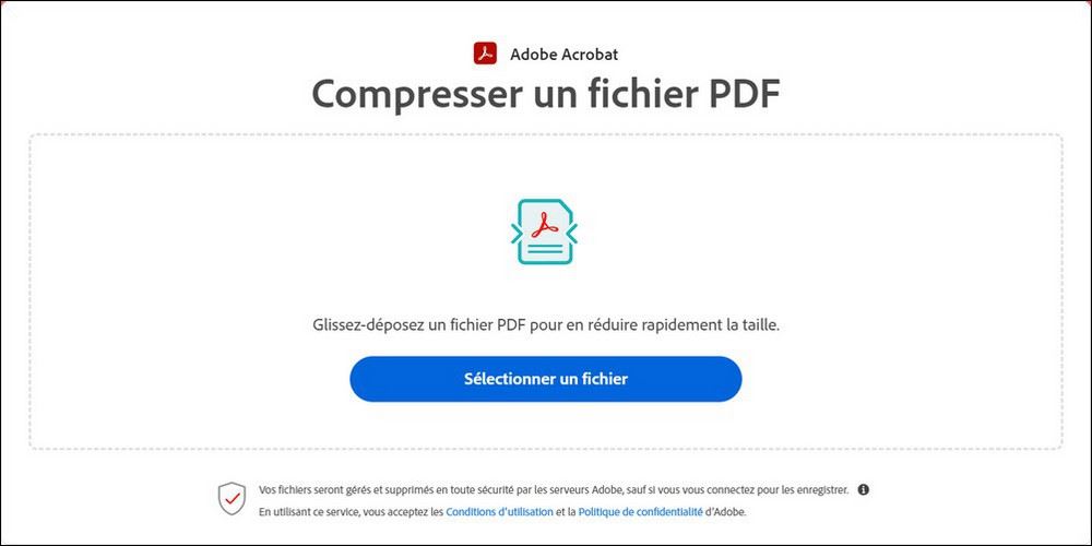Compresseur PDF en ligne Adobe