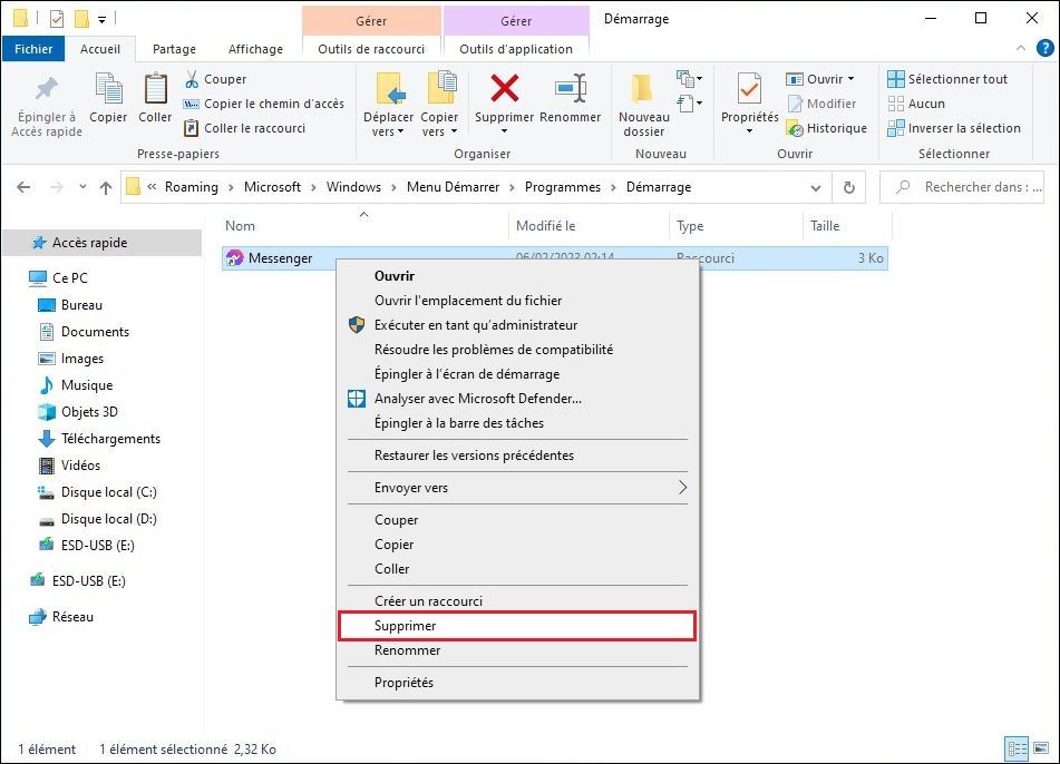 Désactiver les applications au démarrage
