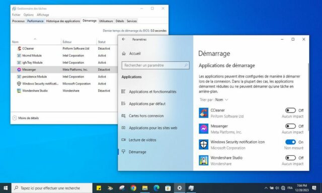 Désactiver les programmes au démarrage de Windows 10