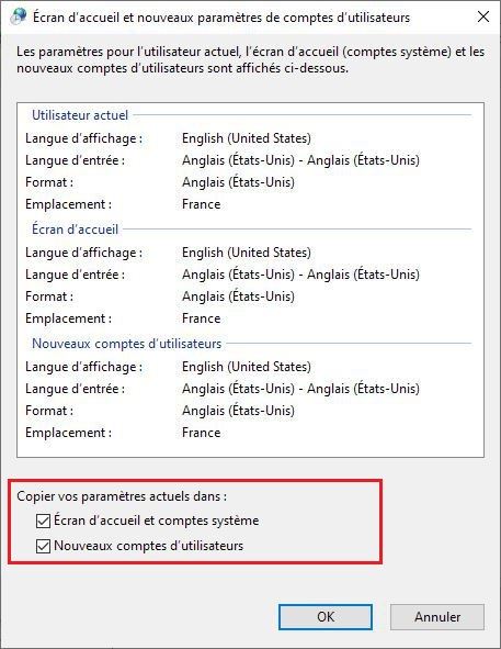 Modifier les paramètres régionaux du système