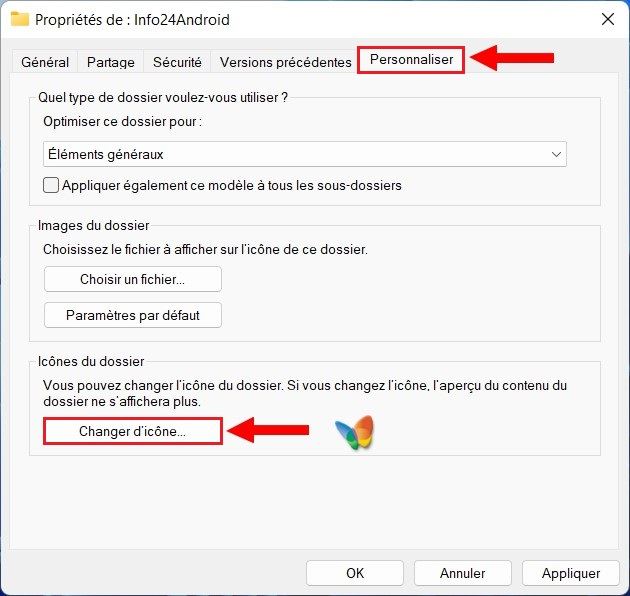 Modifier l'icône du dossier