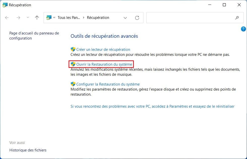 Récupérer un programme désinstallé