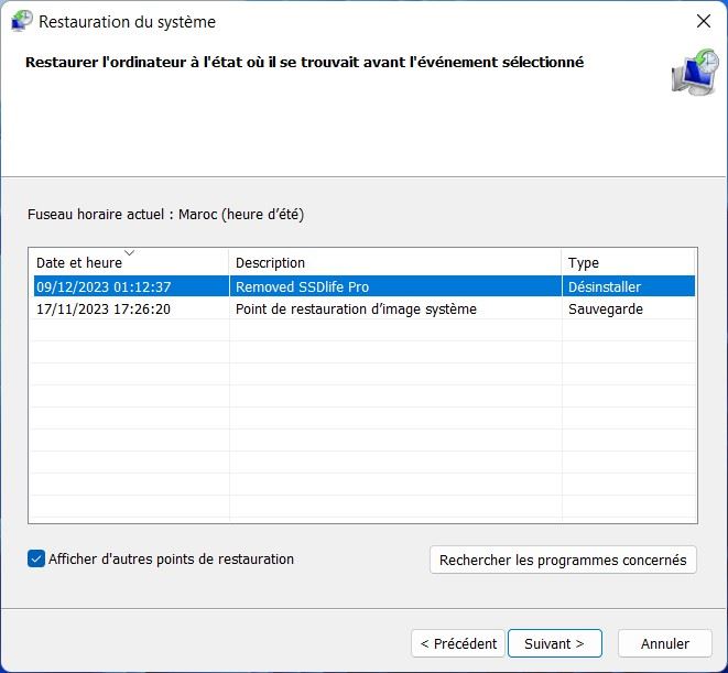 Récupérer un programme désinstallé sur Windows 11
