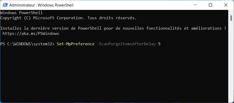Supprimer l'historique de protection avec PowerShell
