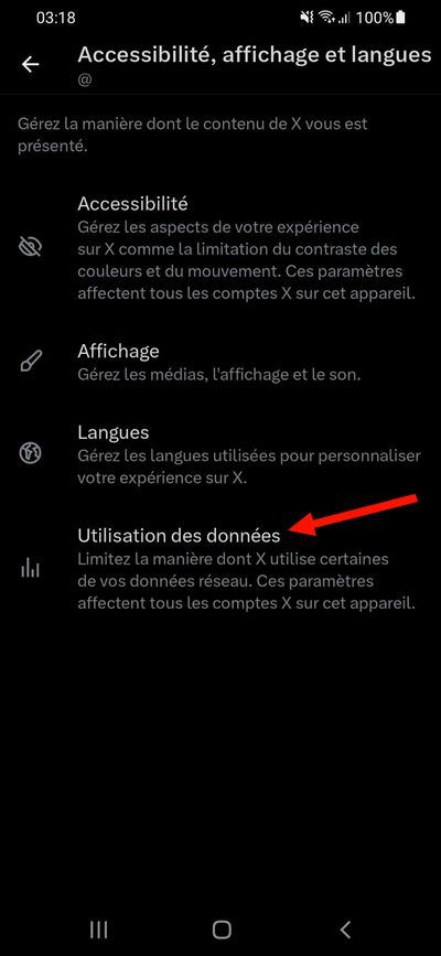 Utilisation des données