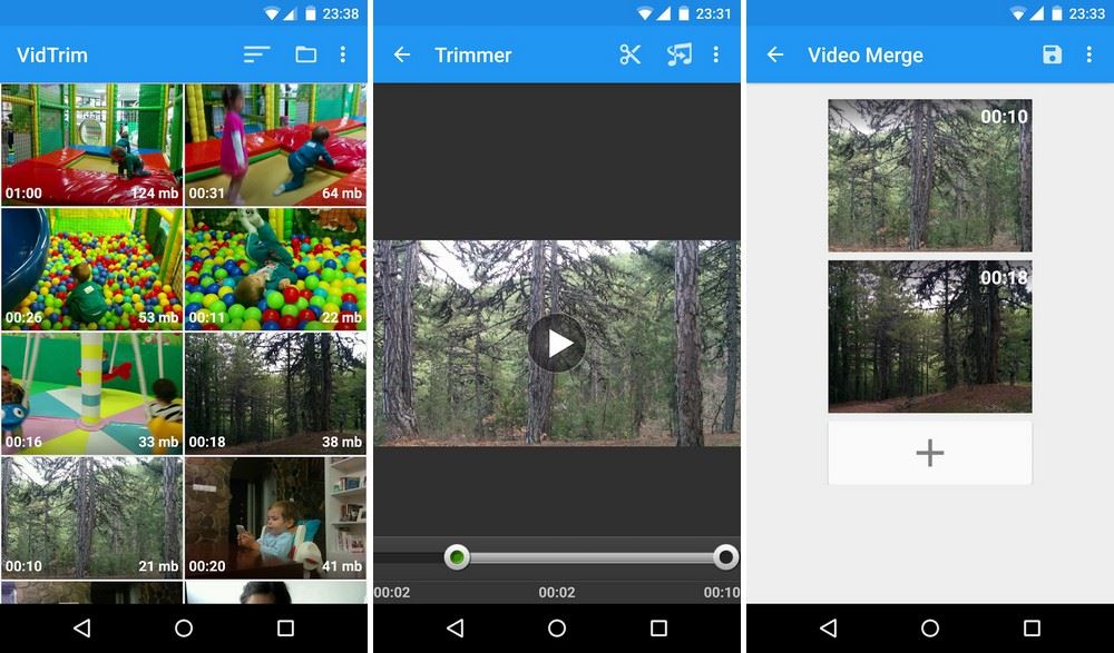 VidTrim - application pour fusionner des vidéos
