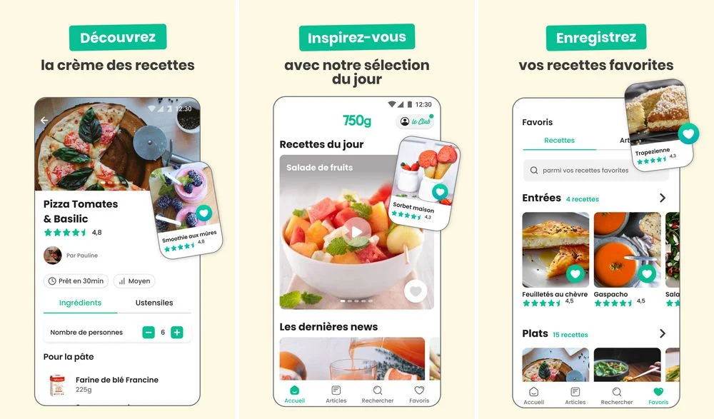 750g - application de cuisine pour Android