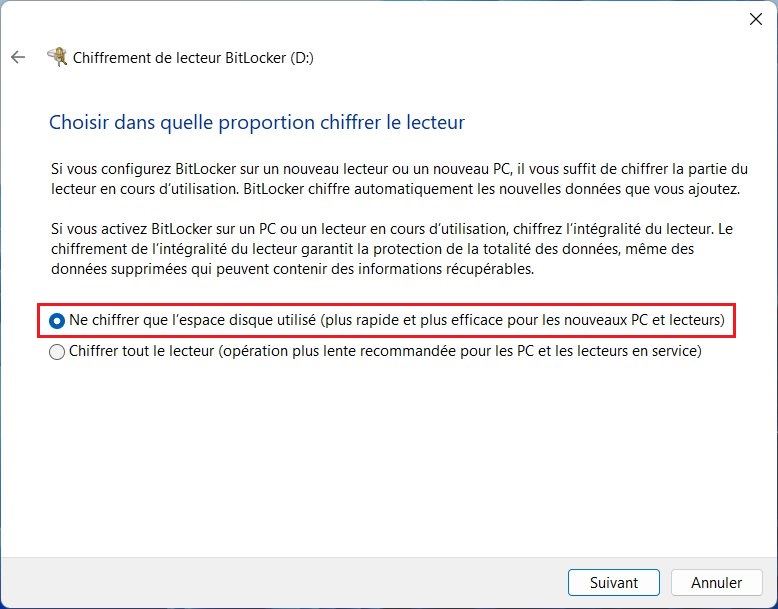 Activer BitLocker et chiffrer un disque